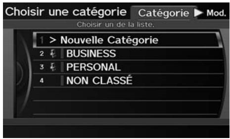 Acura ZDX (2013) - Touche INFO/PHONE ▶ Configuration ▶ Information personnelle ▶ Carnet d'adresses - 1