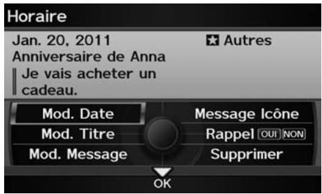 Acura ZDX (2013) - Touche INFO/PHONE ▶ Calendrier - 2