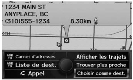 Acura ZDX (2013) - Touche MENU ▶ Dest. MENU 2 ▶ Pointer sur carte - 3