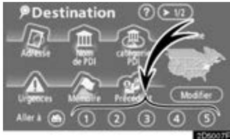 TOYOTA Tundra (2007-2009) Navigation et multimédia - - Recherche de la destination par l'accès rapide - 1