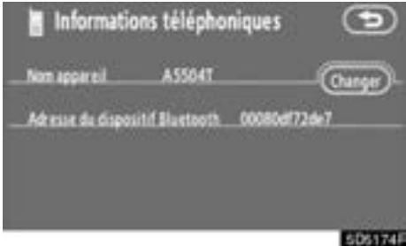 TOYOTA Tundra (2007-2009) Navigation et multimédia - - Affichage des informations Bluetooth® Vous pouvez voir ou régler les informations du téléphone Bluetooth® sur le système. - 2