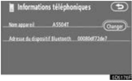 TOYOTA Tundra (2007-2009) Navigation et multimédia - - Affichage des informations Bluetooth® Vous pouvez voir ou régler les informations du téléphone Bluetooth® sur le système. - 4