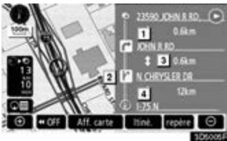 TOYOTA Tundra (2007-2009) Navigation et multimédia - ECRAN LIST DES CHANGES DE DIRECTION - 1