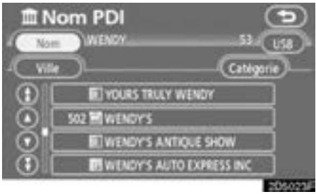 TOYOTA Tundra (2007-2009) Navigation et multimédia - - Recherche de la destination par "Nom de PDI" - 2