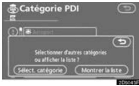 TOYOTA Tundra (2007-2009) Navigation et multimédia - Selectionnez les catégories PDI souhaitées et parmi celles de la liste et effleurez "OK". - 1