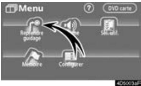 TOYOTA Tundra (2007-2009) Navigation et multimédia - Appuyez sur la touche "MENU". - 1