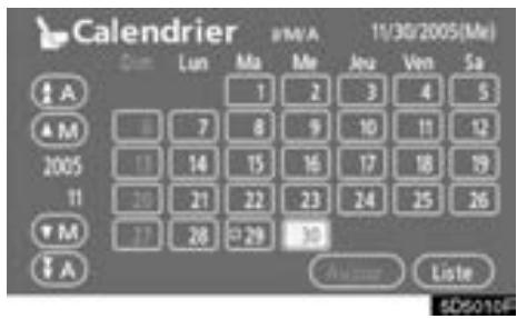 TOYOTA Tundra (2007-2009) Navigation et multimédia - Calendrier avec mémo — - 3