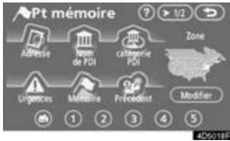 TOYOTA Tundra (2007-2009) Navigation et multimédia - — Enregistrement des points mémoire - 2