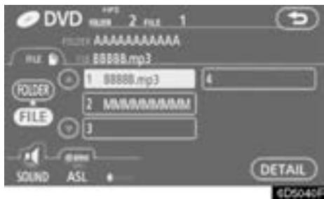 TOYOTA Tundra (2007-2009) Navigation et multimédia - SELECTION D'UN FICHIER SOUHAITE - 1