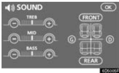 TOYOTA Tundra (2007-2009) Navigation et multimédia - Effleurez la touche "SOUND" pour voir l'écran de réglage du son. - 1