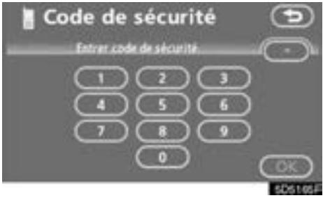 TOYOTA Tundra (2007-2009) Navigation et multimédia - Saisissez le code de sécurité et effleurez "OK". - 2