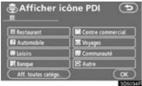 TOYOTA Tundra (2007-2009) Navigation et multimédia - Effleurez "Autres PDI" sur l'écran de "Afficher icône PDI". - 1