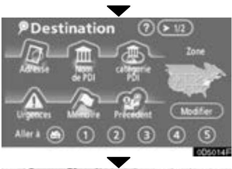 TOYOTA Tundra (2007-2009) Navigation et multimédia - — Déroulement de l'opération: guidage de l'itinéraire - 2