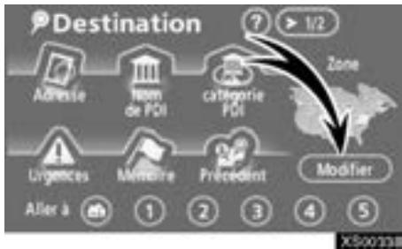 TOYOTA Tundra (2007-2009) Navigation et multimédia - Appuyez sur la touche "DEST". - 1