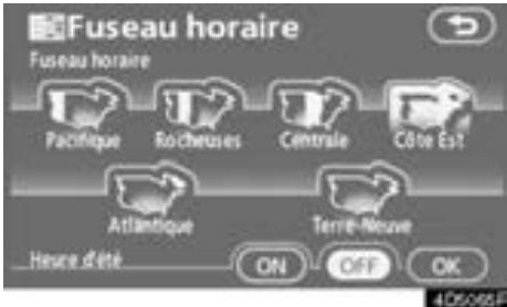 TOYOTA Tundra (2007-2009) Navigation et multimédia - Effleurez "Changer" de "Fuseauhoraire". - 1