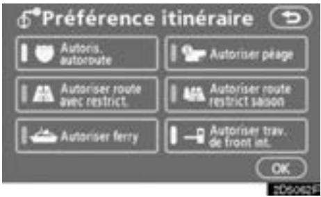 TOYOTA Tundra (2007-2009) Navigation et multimédia - PREFERENCE ITINERAIRE - 2