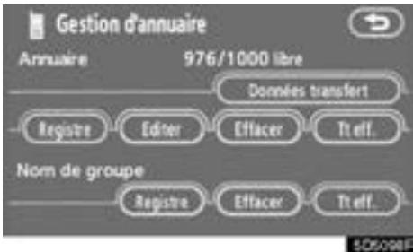 TOYOTA Tundra (2007-2009) Navigation et multimédia - Paramétrage d'annuaire - 2