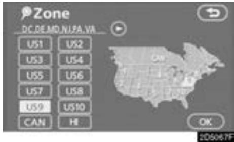 TOYOTA Tundra (2007-2009) Navigation et multimédia - SELECTION DE LA ZONE DE RECHERCHE SUR L'ECRAN DE SAISIE - 2