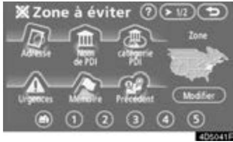 TOYOTA Tundra (2007-2009) Navigation et multimédia - — Enregistrement d'une zone à éviter - 2