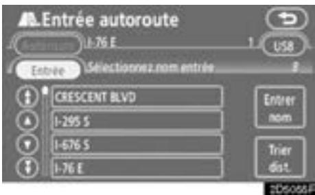 TOYOTA Tundra (2007-2009) Navigation et multimédia - - Recherche de la destination par "Ent./Sort. autoroute" - 4