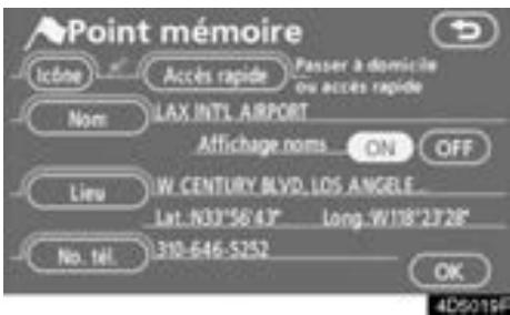 TOYOTA Tundra (2007-2009) Navigation et multimédia - — Enregistrement des points mémoire - 3