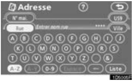 TOYOTA Tundra (2007-2009) Navigation et multimédia - Pour saisir des lettres - 1