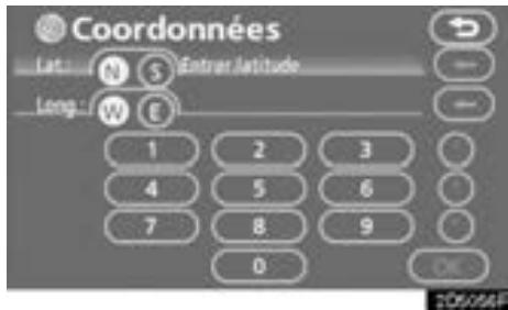 TOYOTA Tundra (2007-2009) Navigation et multimédia - - Recherche de la destination par "Coordonn." - 1