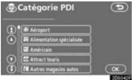 TOYOTA Tundra (2007-2009) Navigation et multimédia - Selectionnez les catégories PDI souhaitées. - 1
