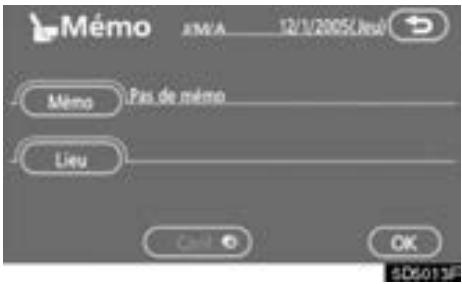 TOYOTA Tundra (2007-2009) Navigation et multimédia - Effleurez "Ajout mémo". - 1