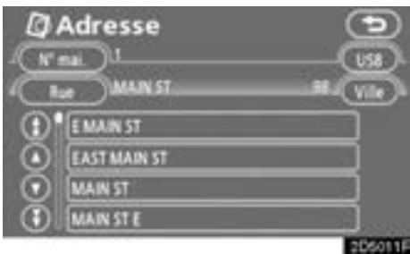 TOYOTA Tundra (2007-2009) Navigation et multimédia - - Recherche de la destination par "Adresse" - 4