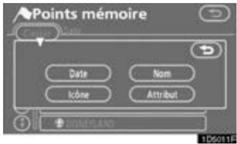 TOYOTA Tundra (2007-2009) Navigation et multimédia - Effleurez "Classer". - 1