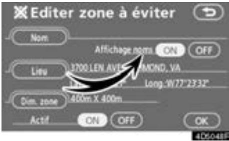 TOYOTA Tundra (2007-2009) Navigation et multimédia - AFFICHAGE DES NOMS DES ZONES A EVITER - 1