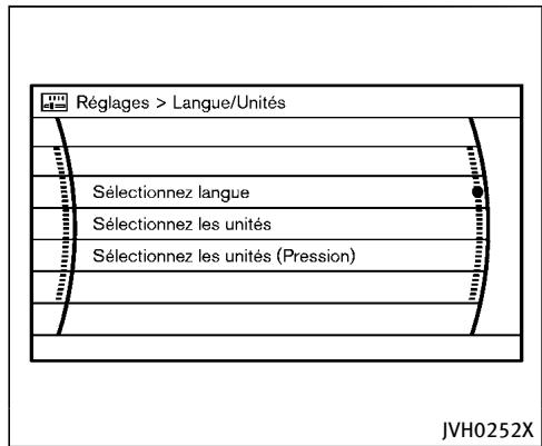 INFINITI QX70 (20178) - Réglages Langue/Unités - 1