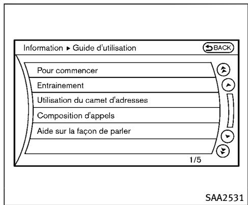 INFINITI QX70 (20178) - Affichage du guide d'utilisation - 1