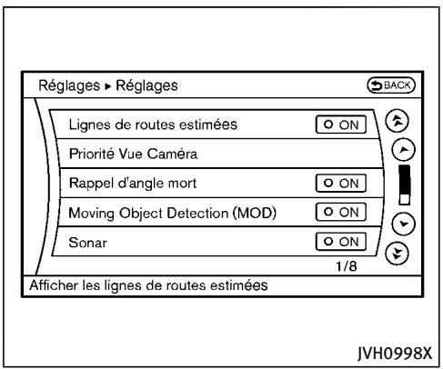 INFINITI QX70 (20178) - ACTIVATION ET DÉSACTIVATION DE LA FONCTION DE SONAR - 2