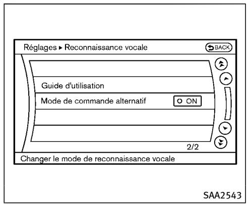 INFINITI QX70 (20178) - Activation du mode de commande alternatif - 1
