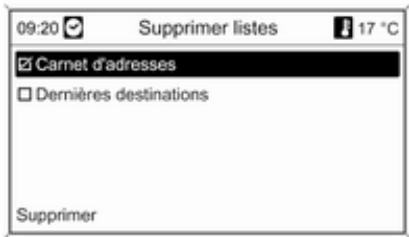 OPEL Mokka Phase 1 (2013-2016) Guide de l'infotainment - Supprimer listes - 1