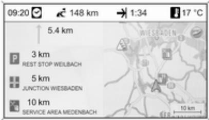 OPEL Mokka Phase 1 (2013-2016) Guide de l'infotainment - Informations concernant l'affichage avec flèche - 1