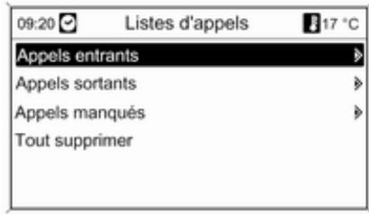 OPEL Mokka Phase 1 (2013-2016) Guide de l'infotainment - Listes d'appels - 1