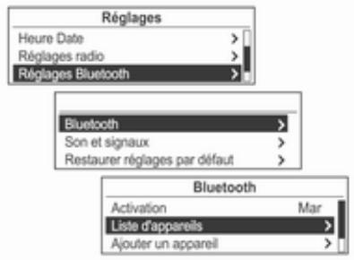 OPEL Mokka Phase 1 (2013-2016) Guide de l'infotainment - Connexion/Suppression/Séparation de péripériques Bluetooth - 1