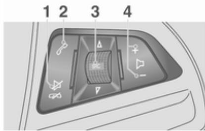 OPEL Mokka Phase 1 (2013-2016) Guide de l'infotainment - Commandes audio au volant - 1