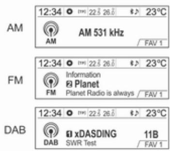 OPEL Mokka Phase 1 (2013-2016) Guide de l'infotainment - Écoute d'une station radio ou DAB - 1