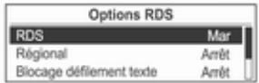 OPEL Mokka Phase 1 (2013-2016) Guide de l'infotainment - Activer / désactiver le RDS - 2