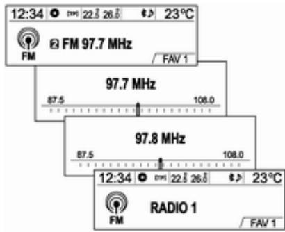 OPEL Mokka Phase 1 (2013-2016) Guide de l'infotainment - Écoute d'une station radio ou DAB - 9