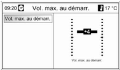 OPEL Mokka Phase 1 (2013-2016) Guide de l'infotainment - Paramètres de volume Volume maximal au démarrage - 1
