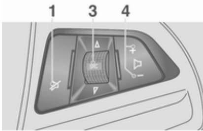 OPEL Mokka Phase 1 (2013-2016) Guide de l'infotainment - Commandes audio au volant type 2 : option - 1