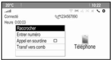 OPEL Mokka Phase 1 (2013-2016) Guide de l'infotainment - Fonctions disponibles pendant la conversation - 1