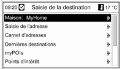 OPEL Mokka Phase 1 (2013-2016) Guide de l'infotainment - Saisie de la destination - 1