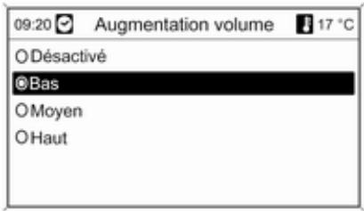OPEL Mokka Phase 1 (2013-2016) Guide de l'infotainment - Augm. vol. en fonction de la vitesse - 1