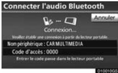 TOYOTA Venza (2010) - — Paramétrage du lecteur audio Bluetooth® - 3